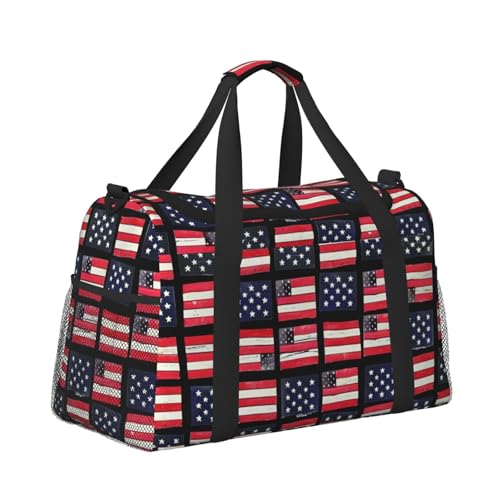 Kabinentasche, Reisetasche, Wochenende, Turnbeutel für Damen und Herren, kleines Handgepäck unter dem Sitz, amerikanisches Flaggenmuster von CFAN