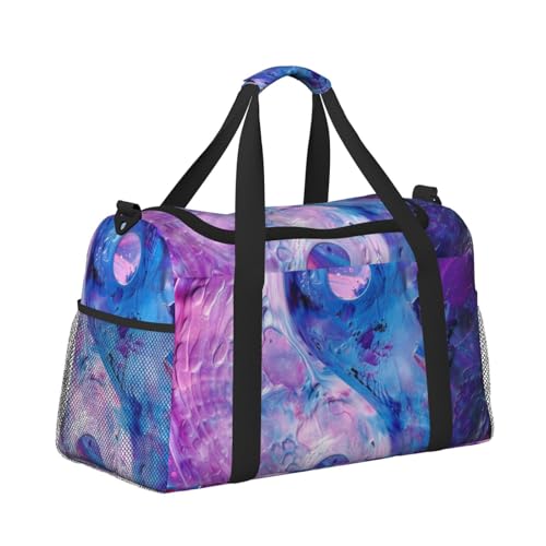 Leichte Reisetasche für Wochenendausflüge, Handgepäcktasche, Turnbeutel oder Übernachtungstasche, abstraktes buntes Yin-Yang-Schild von CFAN