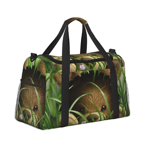Leichte Reisetasche für Wochenendausflüge, Handgepäcktasche, Turnbeutel oder Übernachtungstasche, niedlicher Bären-Look aus Loch im Gras von CFAN