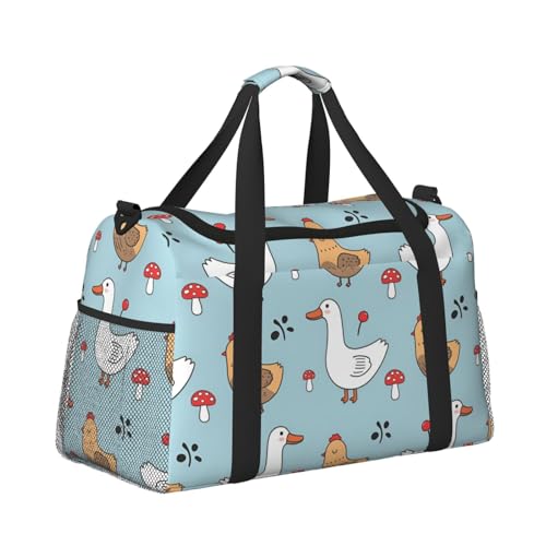 Leichte Reisetasche für Wochenendausflüge, Handgepäcktasche, Turnbeutel oder Übernachtungstasche, niedliches Enten- und Hühnermuster Leichte Reisetasche für Wochenendausflüge, Handgepäcktasche, Turnbeutel oder Übernachtungstasche, niedliches Enten- und Hühnermuster von CFAN