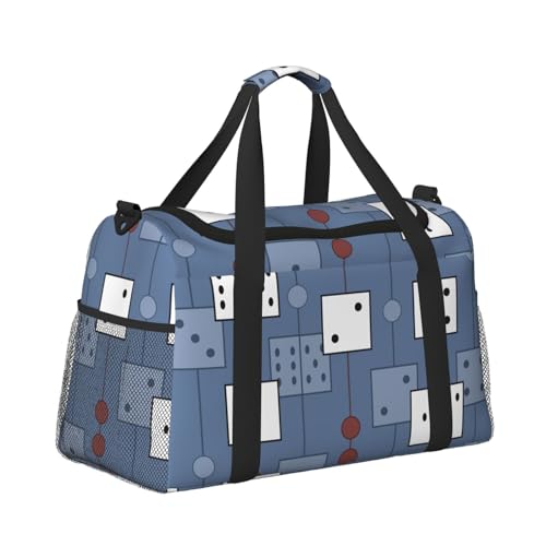 Leichte Weekender Seesack Reisetasche, Handgepäcktasche, Kabinentasche, Turnbeutel oder Übernachtungstasche, Würfelmuster von CFAN