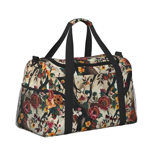 Leichte Weekender Seesack Reisetasche - Handgepäcktasche, Kabinentasche, Turnbeutel oder Übernachtungstasche, Baumzweig mit Blumen und Blättern Leichte Weekender Seesack Reisetasche - Handgepäcktasche, Kabinentasche, Turnbeutel oder Übernachtungstasche, Baumzweig mit Blumen und Blättern von CFAN