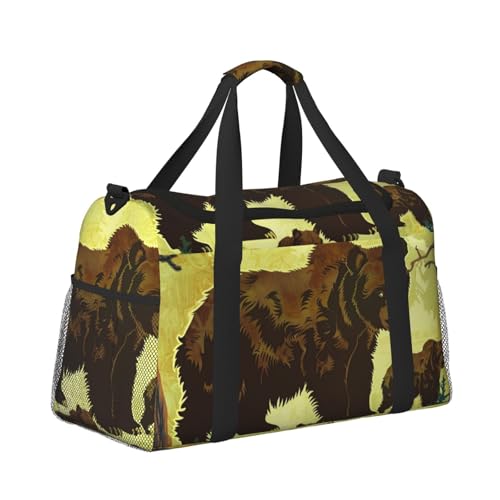 Leichte Weekender Seesack Reisetasche – Handgepäcktasche, Kabinentasche, Turnbeutel oder Übernachtungstasche, Braunbär und Jungtiere Leichte Weekender Seesack Reisetasche – Handgepäcktasche, Kabinentasche, Turnbeutel oder Übernachtungstasche, Braunbär und Jungtiere von CFAN