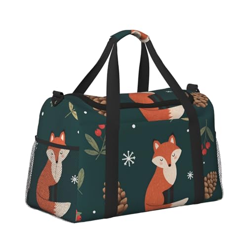 Leichte Weekender Seesack Reisetasche – Handgepäcktasche, Kabinentasche, Turnbeutel oder Übernachtungstasche, Fuchs und Blätter Leichte Weekender Seesack Reisetasche – Handgepäcktasche, Kabinentasche, Turnbeutel oder Übernachtungstasche, Fuchs und Blätter von CFAN