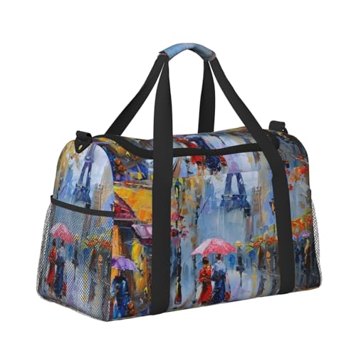 Leichte Weekender Seesack Reisetasche – Handgepäcktasche, Kabinentasche, Turnbeutel oder Übernachtungstasche, Paris Eiffelturm Ölgemälde Leichte Weekender Seesack Reisetasche – Handgepäcktasche, Kabinentasche, Turnbeutel oder Übernachtungstasche, Paris Eiffelturm Ölgemälde von CFAN