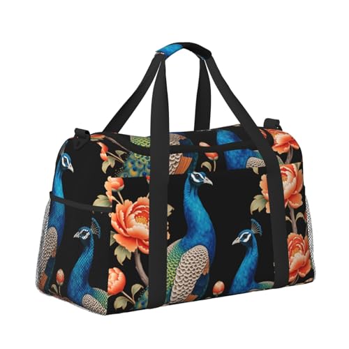 Leichte Weekender Seesack Reisetasche – Handgepäcktasche, Kabinentasche, Turnbeutel oder Übernachtungstasche, Pfauen im Baum Leichte Weekender Seesack Reisetasche – Handgepäcktasche, Kabinentasche, Turnbeutel oder Übernachtungstasche, Pfauen im Baum von CFAN