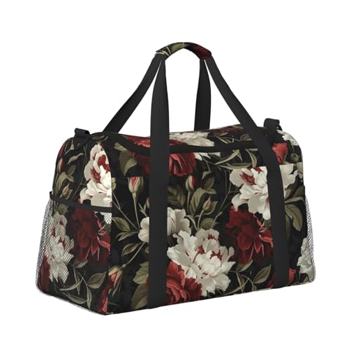 Leichte Weekender Seesack Reisetasche – Handgepäcktasche, Kabinentasche, Turnbeutel oder Übernachtungstasche, Retro Blossom Pfingstrose Blumen Leichte Weekender Seesack Reisetasche – Handgepäcktasche, Kabinentasche, Turnbeutel oder Übernachtungstasche, Retro Blossom Pfingstrose Blumen von CFAN