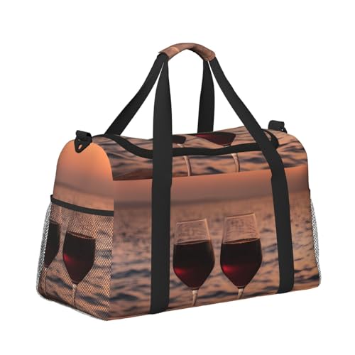 Leichte Weekender Seesack Reisetasche – Handgepäcktasche, Kabinentasche, Turnbeutel oder Übernachtungstasche, Rotwein bei Sonnenuntergang Leichte Weekender Seesack Reisetasche – Handgepäcktasche, Kabinentasche, Turnbeutel oder Übernachtungstasche, Rotwein bei Sonnenuntergang von CFAN