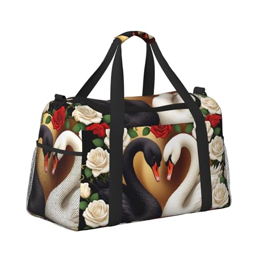 Leichte Weekender Seesack Reisetasche – Handgepäcktasche, Kabinentasche, Turnbeutel oder Übernachtungstasche, Schwäne Liebe Leichte Weekender Seesack Reisetasche – Handgepäcktasche, Kabinentasche, Turnbeutel oder Übernachtungstasche, Schwäne Liebe von CFAN