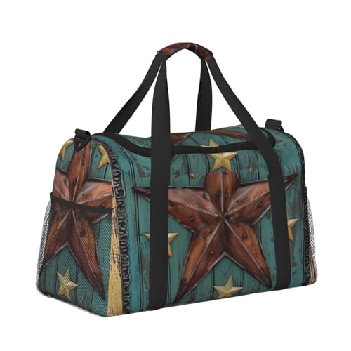 Leichte Weekender Seesack Reisetasche – Handgepäcktasche, Kabinentasche, Turnbeutel oder Übernachtungstasche, Vintage Texas Star Sunflowers von CFAN