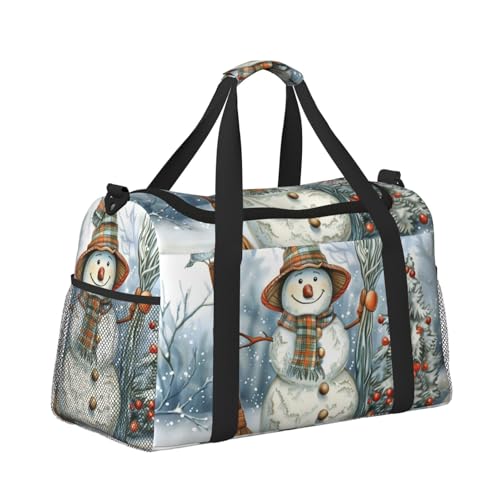 Leichte Weekender Seesack Reisetasche – Handgepäcktasche, Kabinentasche, Turnbeutel oder Übernachtungstasche, Weihnachten, Winter, Schneemann Leichte Weekender Seesack Reisetasche – Handgepäcktasche, Kabinentasche, Turnbeutel oder Übernachtungstasche, Weihnachten, Winter, Schneemann von CFAN