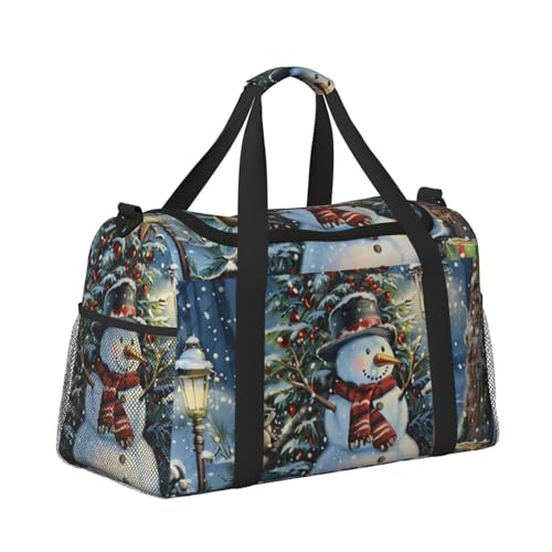 Leichte Weekender Seesack Reisetasche – Handgepäcktasche, Kabinentasche, Turnbeutel oder Übernachtungstasche, Weihnachtsbaum, Winter, Schneemann Leichte Weekender Seesack Reisetasche – Handgepäcktasche, Kabinentasche, Turnbeutel oder Übernachtungstasche, Weihnachtsbaum, Winter, Schneemann von CFAN