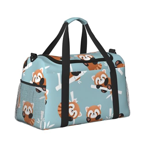 Leichte Weekender Seesack Reisetasche – Handgepäcktasche, Kabinentasche, Turnbeutel oder Übernachtungstasche, niedliches rotes Panda-Muster Leichte Weekender Seesack Reisetasche – Handgepäcktasche, Kabinentasche, Turnbeutel oder Übernachtungstasche, niedliches rotes Panda-Muster von CFAN