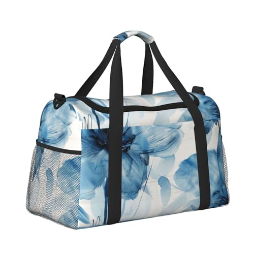 Leichte Weekender Seesack Reisetasche – Handgepäcktasche, Kabinentasche, Turnbeutel oder Übernachtungstasche, rustikal, elegant, blaue Tulpenblume Leichte Weekender Seesack Reisetasche – Handgepäcktasche, Kabinentasche, Turnbeutel oder Übernachtungstasche, rustikal, elegant, blaue Tulpenblume von CFAN
