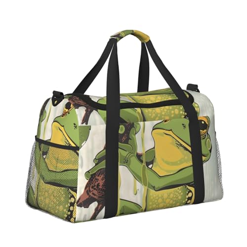 Leichte Weekender Seesack Reisetasche – Handgepäcktasche, Kabinentasche, Turnbeutel oder Übernachtungstasche, süßer Frosch Leichte Weekender Seesack Reisetasche – Handgepäcktasche, Kabinentasche, Turnbeutel oder Übernachtungstasche, süßer Frosch von CFAN