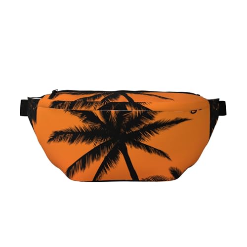Palm Tree Sunrise Hüfttasche, Umhängetasche, Brusttasche, Tagesrucksack mit verstellbarem Gürtel für Damen und Herren, mehrfarbig, Einheitsgröße, Wanderrucksack Palm Tree Sunrise Hüfttasche, Umhängetasche, Brusttasche, Tagesrucksack mit verstellbarem Gürtel für Damen und Herren, mehrfarbig, Einheitsgröße, Wanderrucksack von CFAN