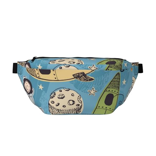 Rockets and Astronauts Bauchtasche Hüfttasche für Herren und Damen, Sling Bags, Crossbody-Tasche für Outdoor, Sport, Wandern, Reisen, mehrfarbig, Einheitsgröße, Wanderrucksack Rockets and Astronauts Bauchtasche Hüfttasche für Herren und Damen, Sling Bags, Crossbody-Tasche für Outdoor, Sport, Wandern, Reisen, mehrfarbig, Einheitsgröße, Wanderrucksack von CFAN