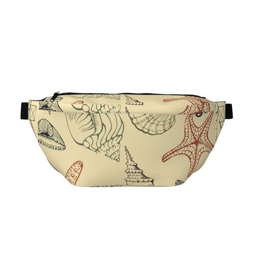 Seashells Seestern-Party-Bauchtasche für Männer und Frauen, Schultertasche, Crossbody-Tasche für Outdoor, Sport, Wandern, Reisen, mehrfarbig, Einheitsgröße, Wanderrucksack Seashells Seestern-Party-Bauchtasche für Männer und Frauen, Schultertasche, Crossbody-Tasche für Outdoor, Sport, Wandern, Reisen, mehrfarbig, Einheitsgröße, Wanderrucksack von CFAN