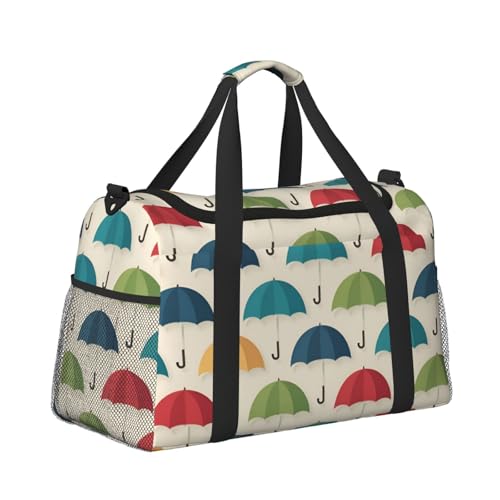 Sporttasche, Reisetasche, Reisetasche, Reisetasche, Handgepäck, Wochenende, Übernachtung, für Herren und Damen, buntes Regenschirm-Muster Sporttasche, Reisetasche, Reisetasche, Reisetasche, Handgepäck, Wochenende, Übernachtung, für Herren und Damen, buntes Regenschirm-Muster von CFAN