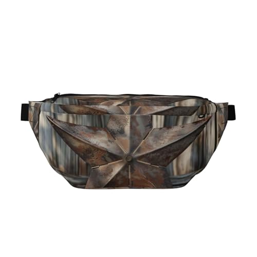 Western Texas Star on Wooden Sling Bag Crossbody Sling Backpack Bum Bags Shoulder Bag Travel Hiking Daypack for Women Men, mehrfarbig, Einheitsgröße, Wanderrucksack von CFAN