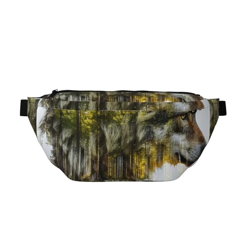 Wolf and Forest Shadow Sling Bag Crossbody Sling Rucksack Bauchtaschen Schultertasche Reise Wandern Tagesrucksack für Damen Herren, mehrfarbig, Einheitsgröße, Wanderrucksack Wolf and Forest Shadow Sling Bag Crossbody Sling Rucksack Bauchtaschen Schultertasche Reise Wandern Tagesrucksack für Damen Herren, mehrfarbig, Einheitsgröße, Wanderrucksack von CFAN