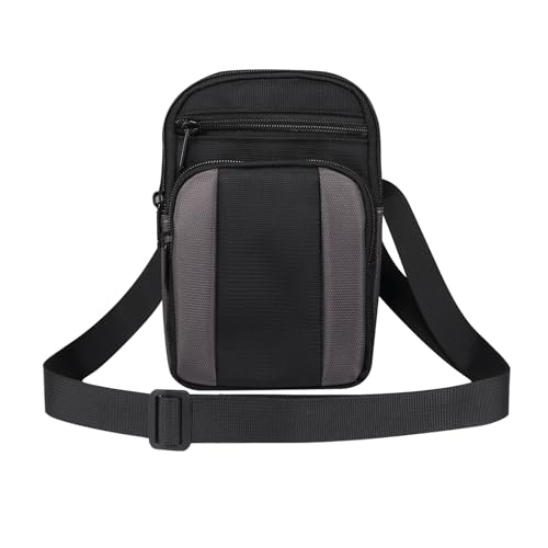 Handy Schultertasche Herren Klein, Handytasche zum Umhängen Universal, Nylon Herrentasche Telefon Beutel Bügel Hüfttasche Umhängetasche Seitentasche Crossbody Portemonnaie mit Gürtelschlaufe Karabiner von CFKNDBP