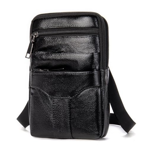 Handy Umhängetasche Herren Klein, Telefon Gürteltasche Leder Herren, Wasserdicht Schultertasche Herren Hüfttaschen Gürtel Holster Hüfttaschen Gürtelclip Brieftasche Handtaschen mit Gürtelschlaufe von CFKNDBP