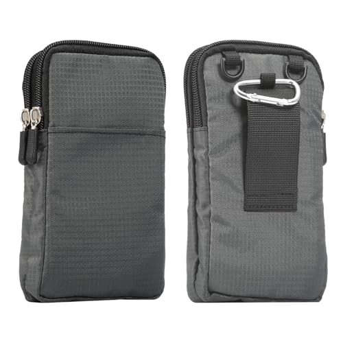 Handytasche zum Umhängen Nylon Klein, Gürteltasche Smartphone mit Karabiner, Nylon Handy Schultertasche Holster Brieftasche Handytasche mit Gütelclip Handy Hüftentasche mit Karabiner und Schlaufe von CFKNDBP