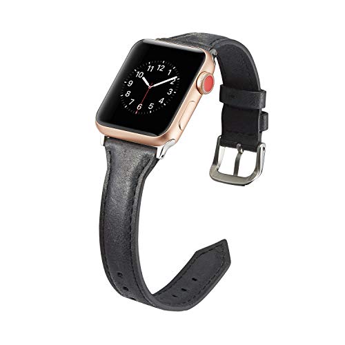 Leder Armband fü iWatch Series 11 42mm, Verstellbare Uhrenarmband Leder Bracelet Ersatzarmband mit Metall Schnalle Kompatibel mit Apple Watch 38mm 40mm 41mm 42mm Series SE/11/10/9/8/7/6/5/4/3/2/1 von CFKNDBP