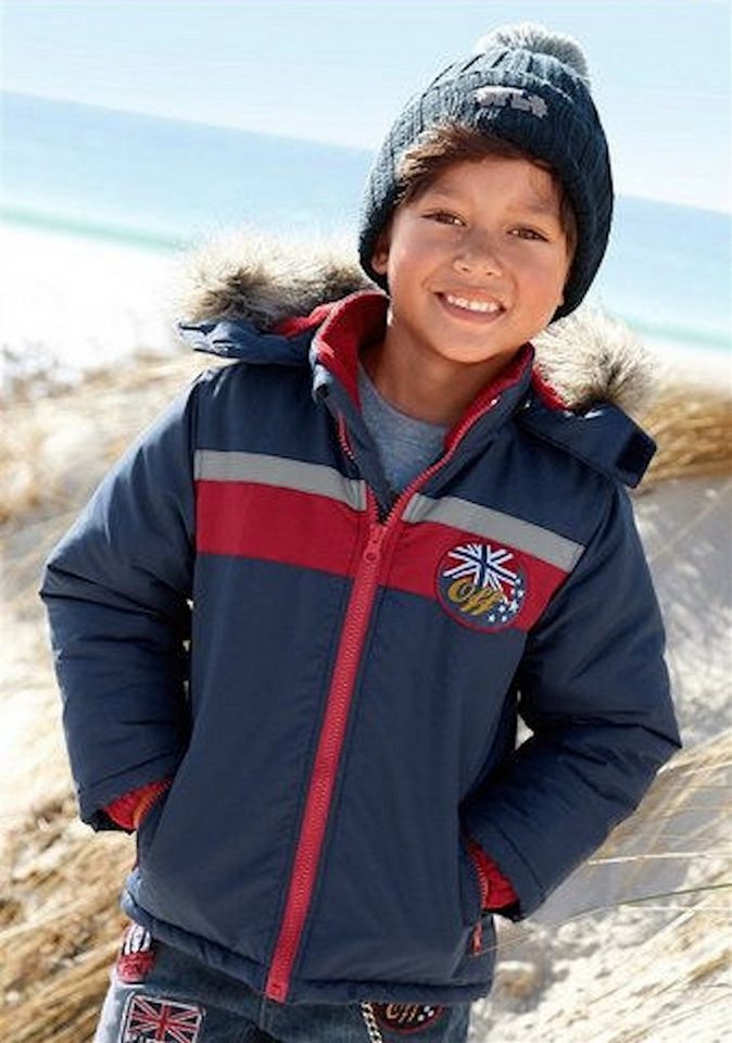 CFL COLORS FOR LIFE Winterjacke CFL Kapuzenjacke Winterjacke Jacke blau rot grau (1-St., kein Set) von CFL COLORS FOR LIFE
