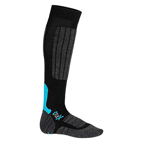 CFLEX Damen und Herren Ski- und Snowboard Socken (1 Paar) Kniestrümpfe - Schwarz-Blau 35-38 von CFLEX