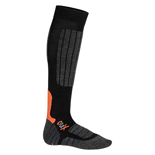 CFLEX Damen und Herren Ski- und Snowboard Socken (1 Paar) Kniestrümpfe - Schwarz-Orange 43-46 von CFLEX