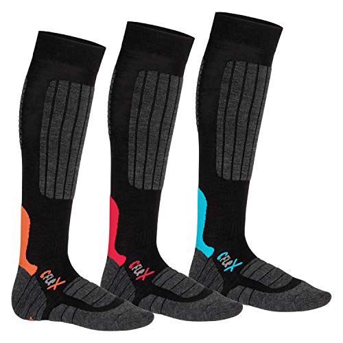 CFLEX Damen und Herren Ski- und Snowboard Socken (3 Paar) Kniestrümpfe - Mix 35-38 von CFLEX