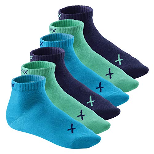 CFLEX Lifestyle Herren & Damen Kurzschaft Socken (6 Paar), Baumwoll Quarter Socken - Oceanic 35-38 von CFLEX