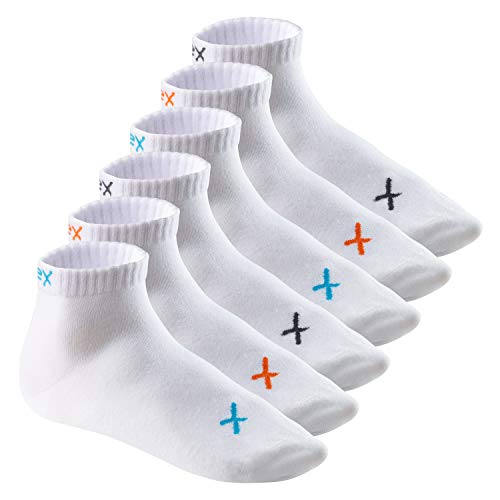 CFLEX Lifestyle Herren & Damen Kurzschaft Socken (6 Paar), Baumwoll Quarter Socken - White Mix 43-46 von CFLEX