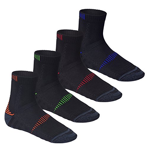 CFLEX Herren & Damen Laufsocken (4 Paar), Funktions Socke mit verstärkten Zonen, Vierfarb-Mix 43-46 von CFLEX