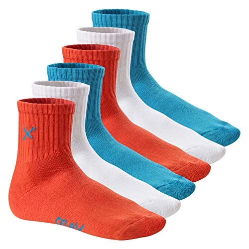 CFLEX Damen & Herren Short Crew Socks (6 Paar) - Blue Coral Mix 35-38 von CFLEX