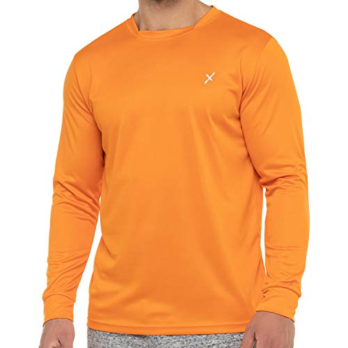 CFLEX Herren Fitness Shirt Langarm, Sporthemd Longsleeve, Quickdry Piqué - Orange XL von CFLEX