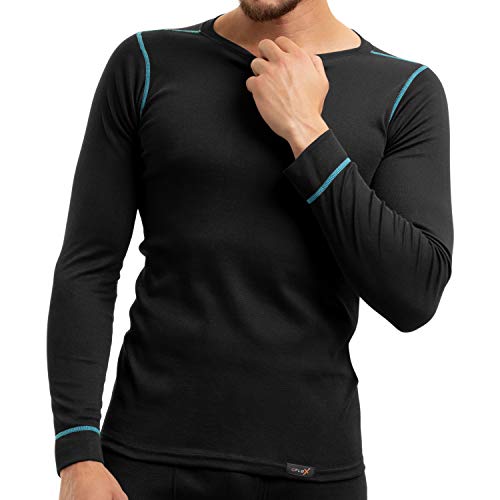 CFLEX Herren Ski- & Thermohemd - warme Unterwäsche Langarm POLARDRY - Schwarz-Blau XXL von CFLEX
