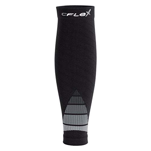 CFLEX Herren & Damen Sport Kompressions Stulpe (1 Paar) Wadenbandage - Schwarz-Grau L-XL von CFLEX