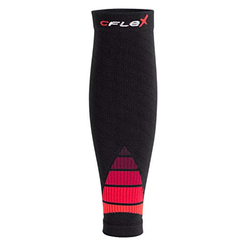 CFLEX Herren & Damen Sport Kompressions Stulpe (1 Paar) Wadenbandage - Schwarz-Rot L-XL von CFLEX