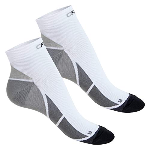 CFLEX Herren & Damen Sport Kompressionssocke (2 Paar) Kurzschaft Socken - Weiß-Grau 43-46 von CFLEX