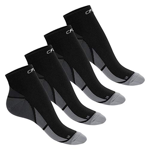 CFLEX Herren & Damen Sport Kompressionssocke (4 Paar) Kurzschaft Socken - Schwarz-Grau 39-42 von CFLEX