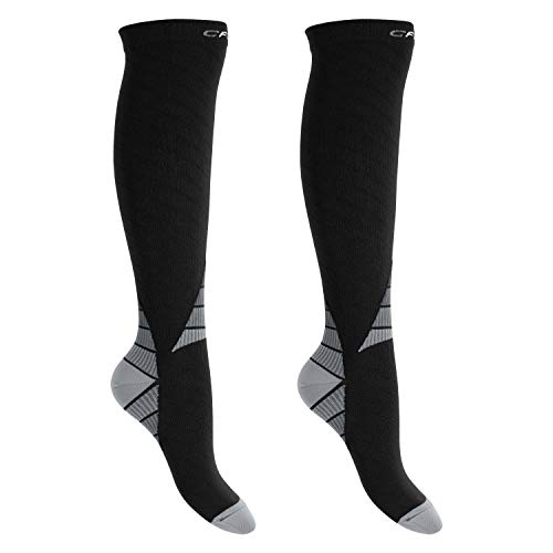 CFLEX Herren & Damen Sport Strümpfe (2 Paar) Kompressions Kniestrümpfe - Schwarz-Grau 43-46 von CFLEX