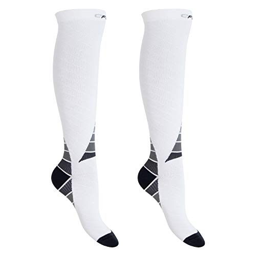 CFLEX Herren & Damen Sport Strümpfe (2 Paar) Kompressions Kniestrümpfe - Weiss-Grau 39-42 von CFLEX