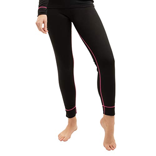 CFLEX Damen Ski- & Thermo Hose - warme Unterwäsche lang POLARDRY - Schwarz-Pink L von CFLEX