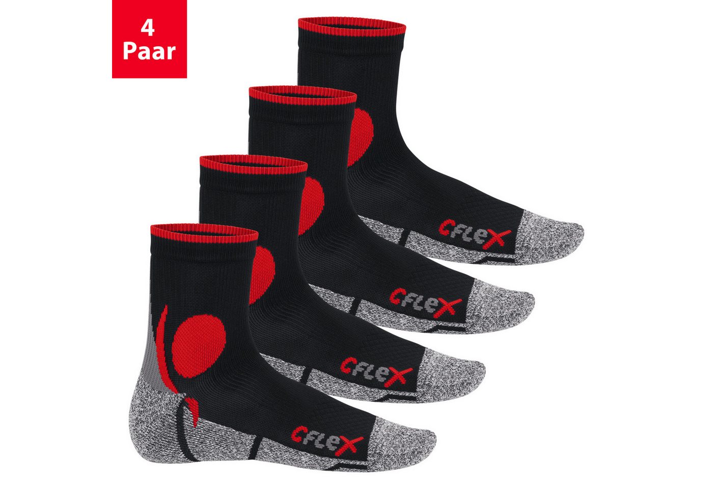 CFLEX Sportsocken Damen und Herren Running Funktions-Socken (4 Paar) Laufsocken von CFLEX