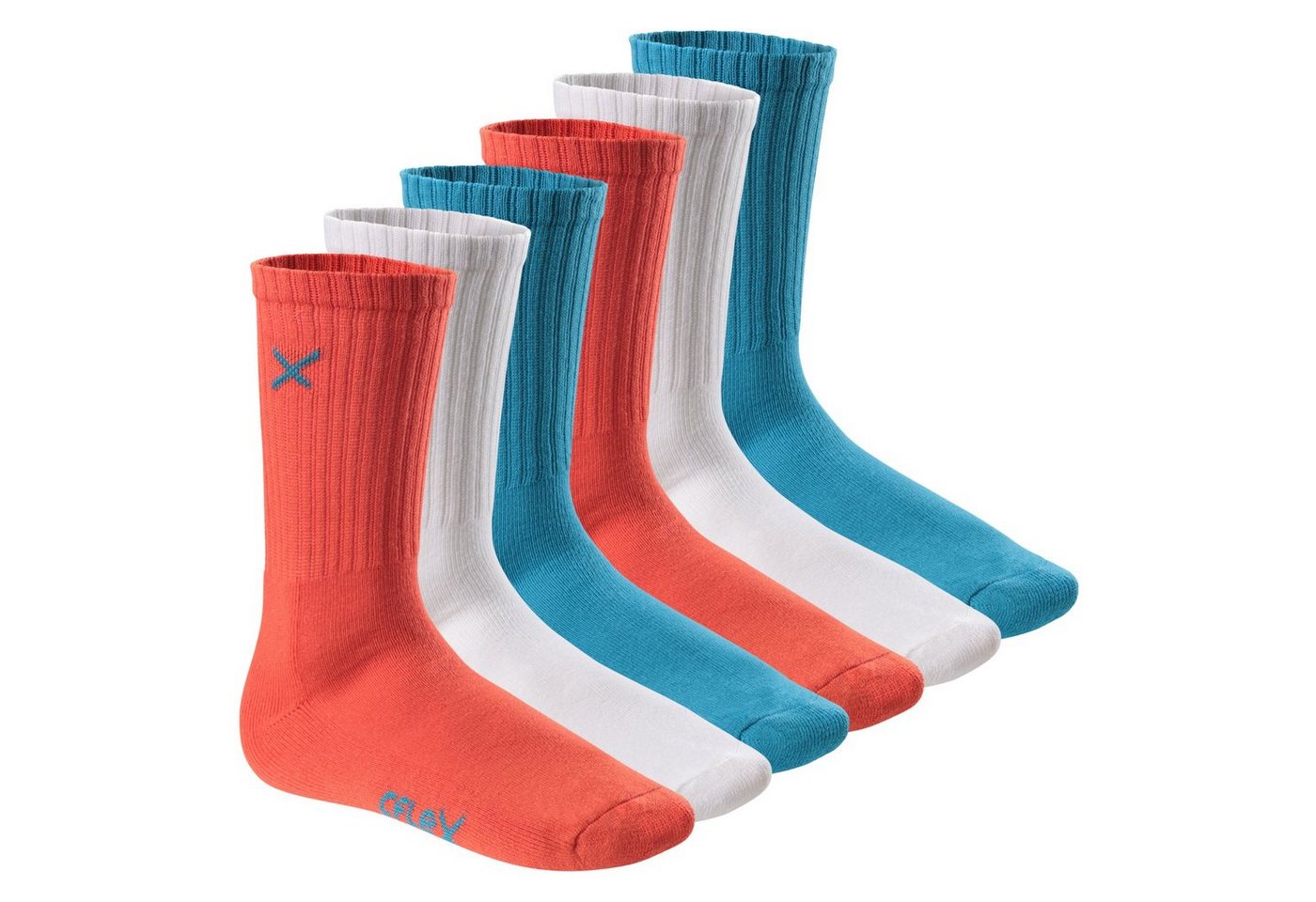 CFLEX Sportsocken Lifestyle Crew Socks (6 Paar) für Damen & Herren mit Frotteesohle von CFLEX