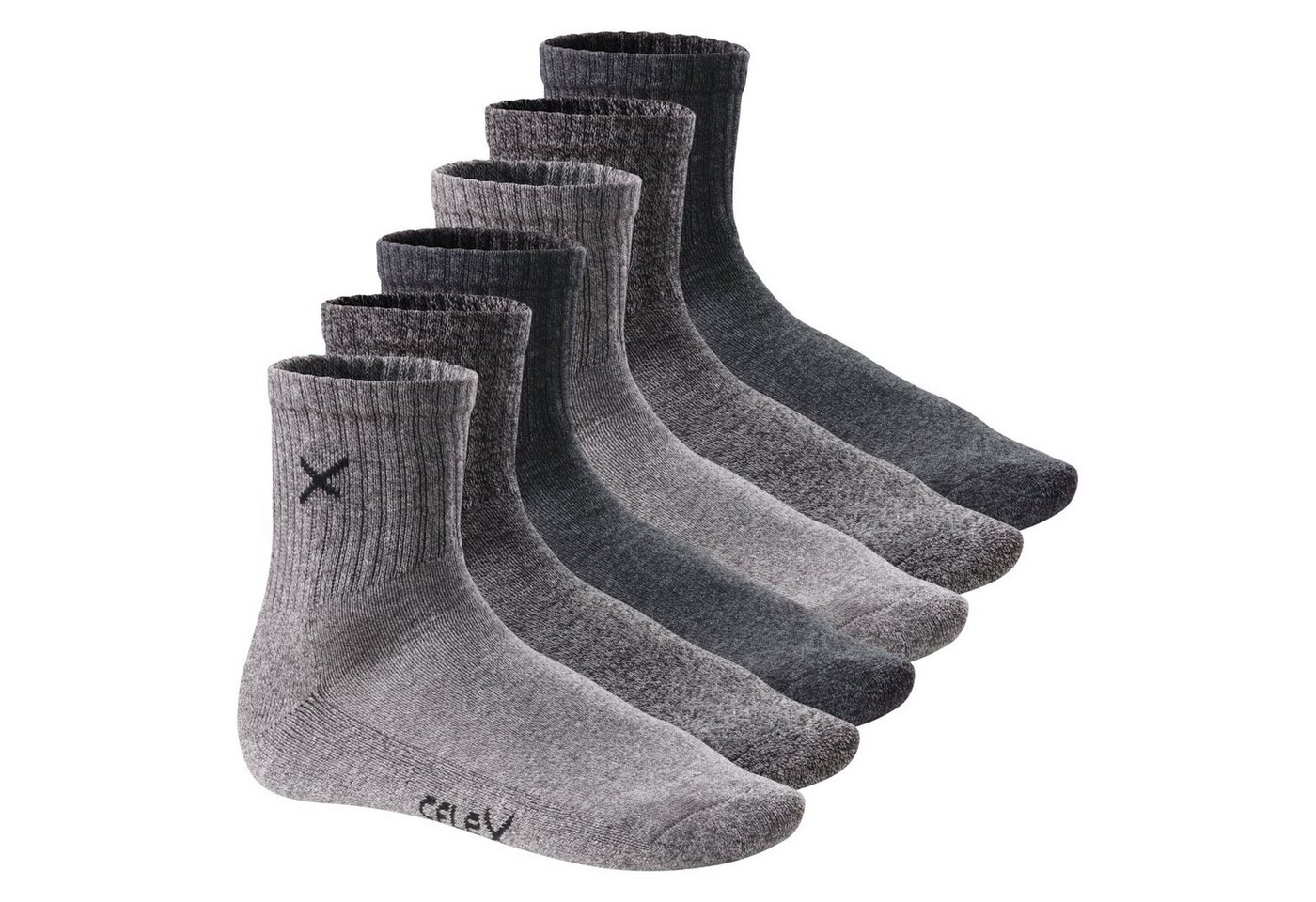 CFLEX Sportsocken CFLEX Damen & Herren Short Crew Socks (6 Paar) - Sports Mouline 35-38 von CFLEX