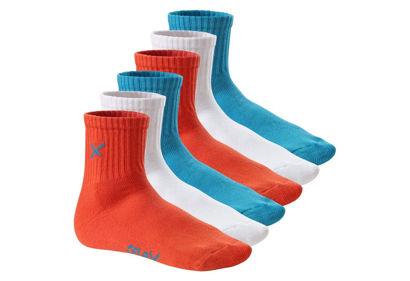 CFLEX Sportsocken CFLEX Damen & Herren Short Crew Socks (6 Paar) - Blue Coral Mix 35-38 von CFLEX